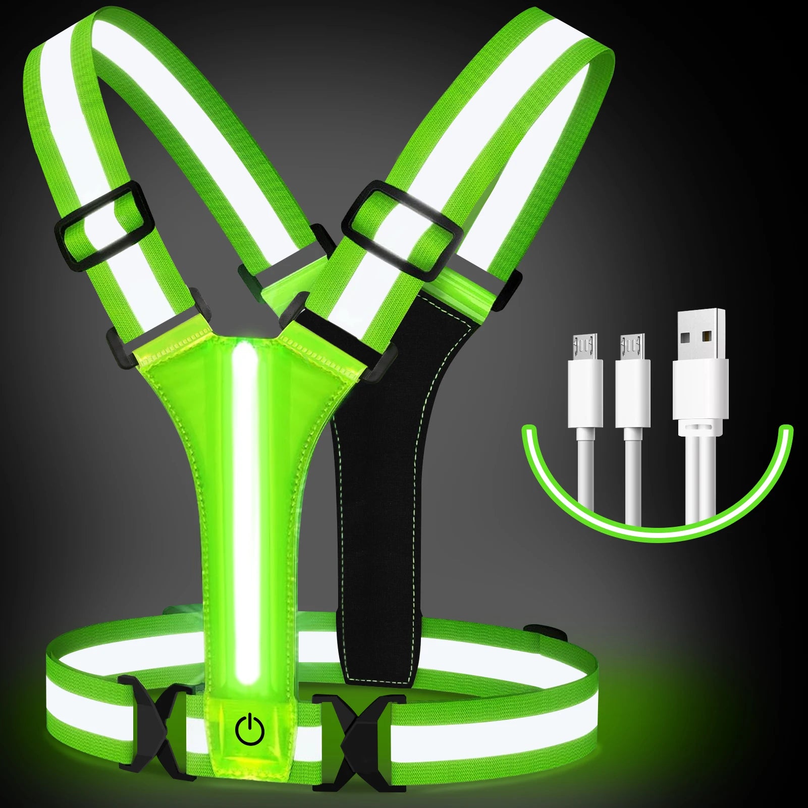 Outdoor Night Walking Safety Vests Highlight Adjustable Lightweight Reflective Vest Biking Safety Straps Waterproof Running Gear