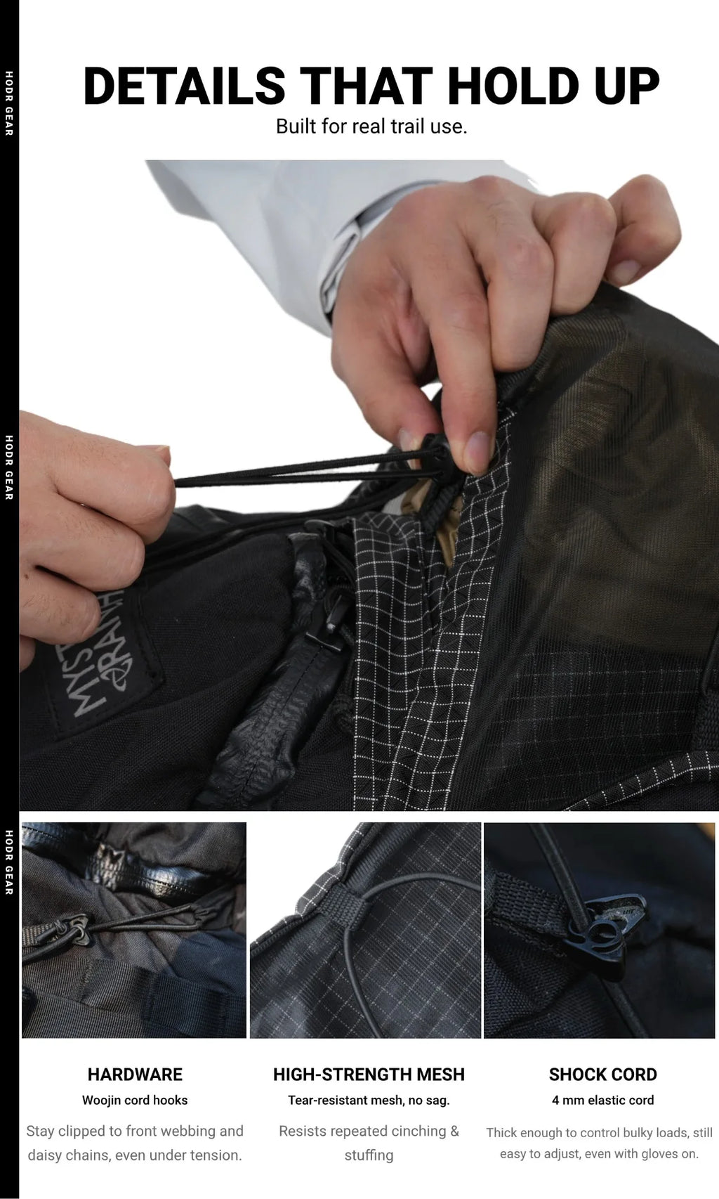 [HODRGEAR] Moudlar Kangaroo Pouch Backpack Expansion 6L Ultralight 58g Gridstop for Hiking Trekking UL Gear Beaver Tail
