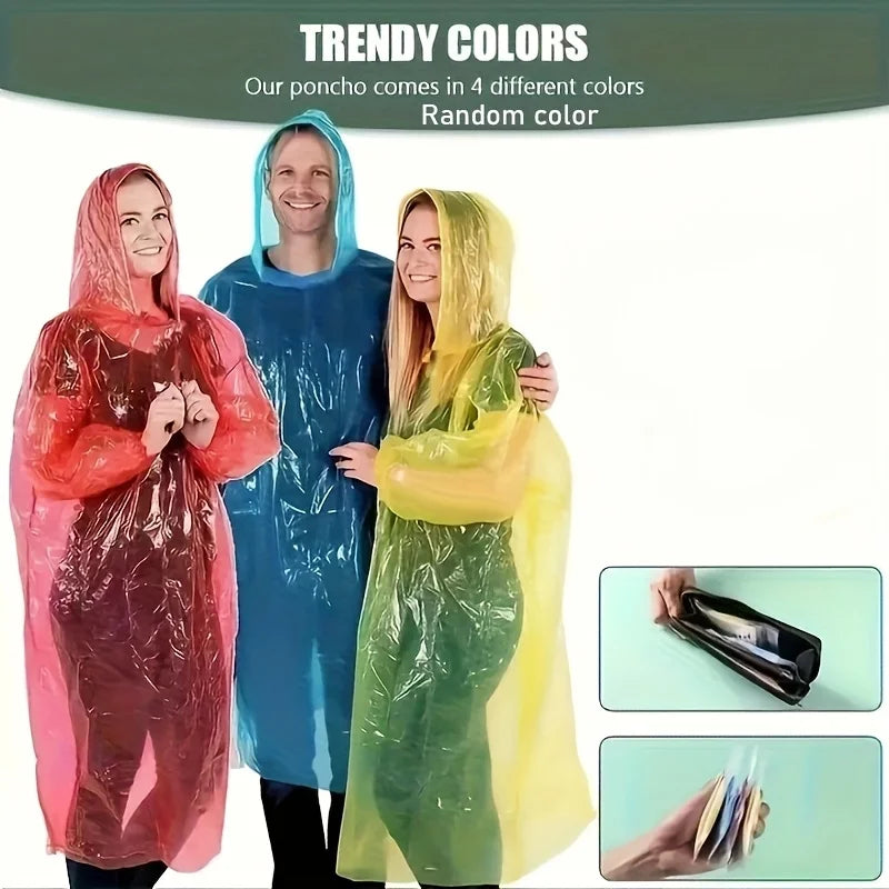 5/10pcs Portable Emergency Raincoats for Hiking, Travel, Camping, and Cycling, Outdoor Emergency Gear, Compact Durable Rainwea
