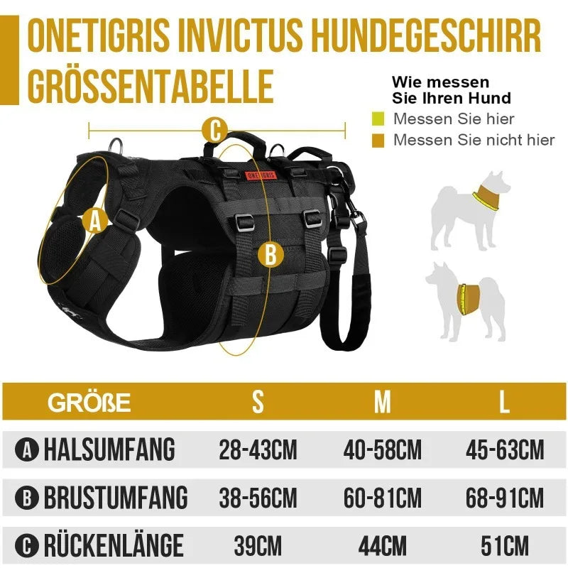Outdoor Dog Vest Dogs Harness Tactical Train Coat Medium Large Dogs Vests Chest Strap Bungee Leash Lead Training Running