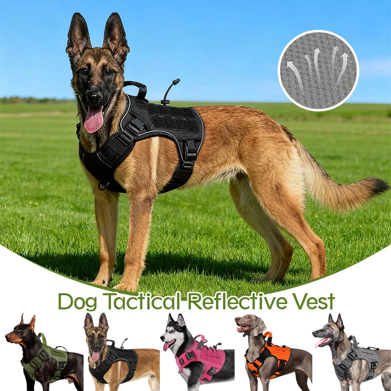 Outdoor Vest for Dogs Splash Protection Pet Adjustable Chest Harness with Handle for Medium and Large Dog Shepherds Labrador
