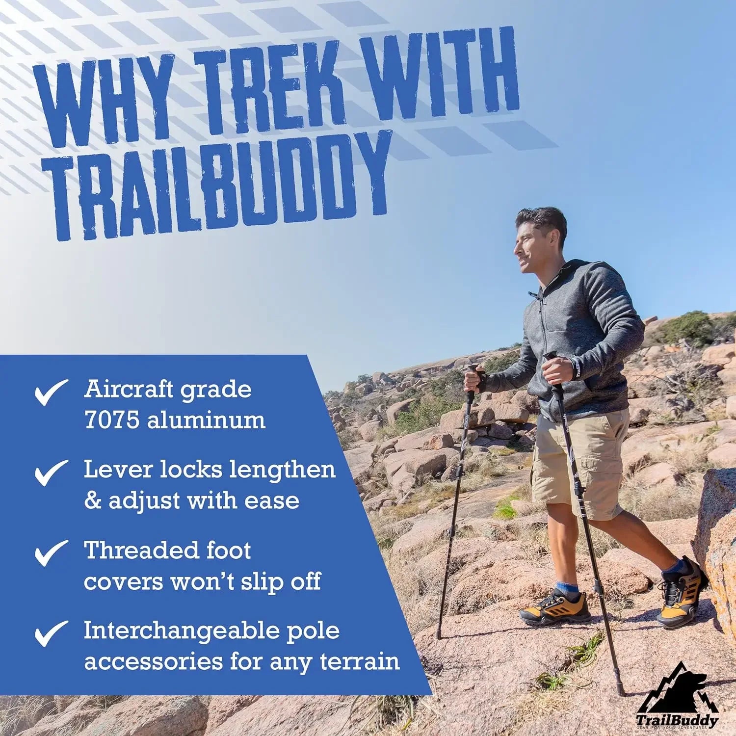 Lightweight Collapsible Hiking Poles Set with Snowshoe Backpacking Gear - 2pcs Aluminum Walking Sticks for Trekking Adventures