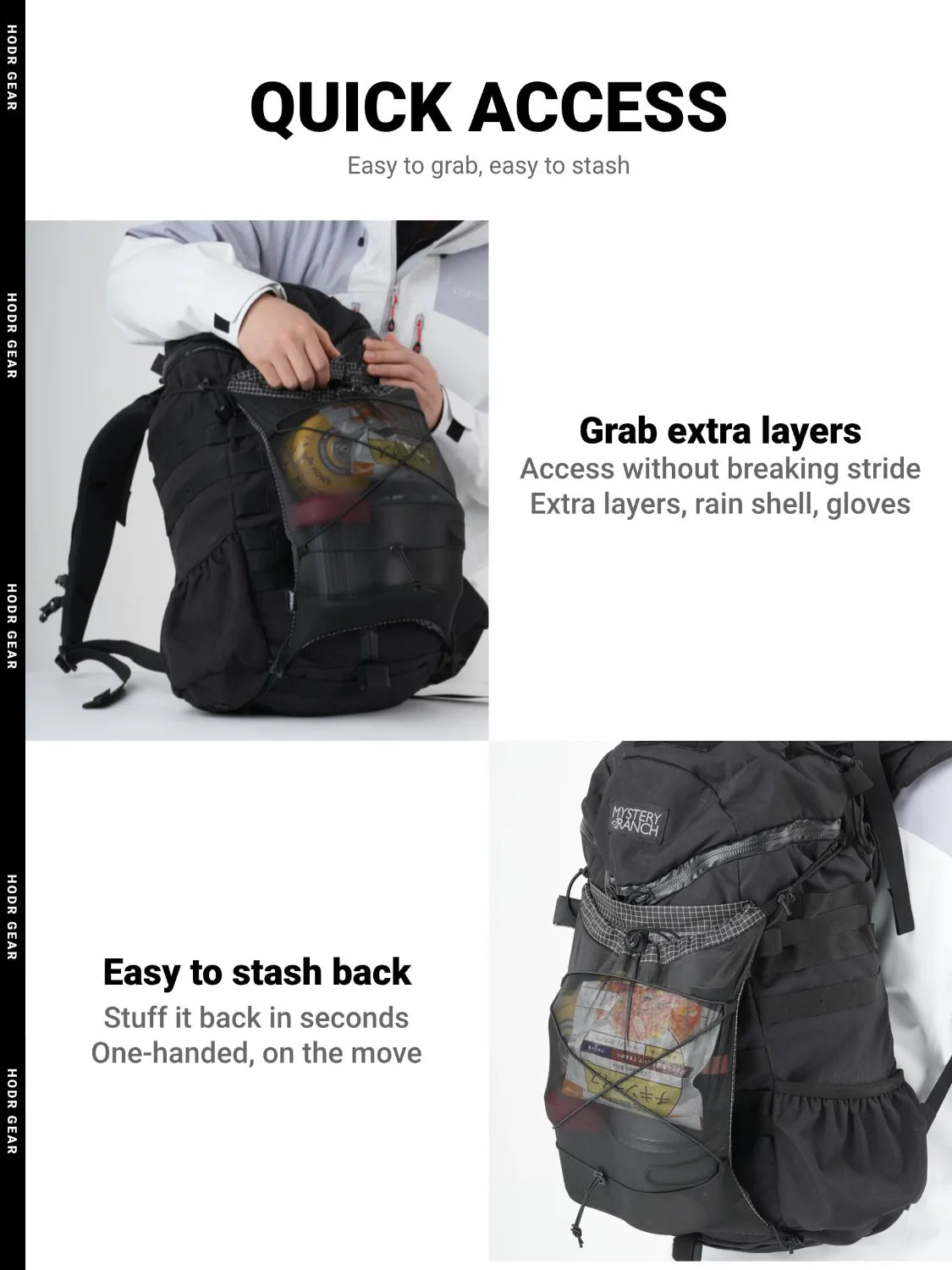 [HODRGEAR] Moudlar Kangaroo Pouch Backpack Expansion 6L Ultralight 58g Gridstop for Hiking Trekking UL Gear Beaver Tail