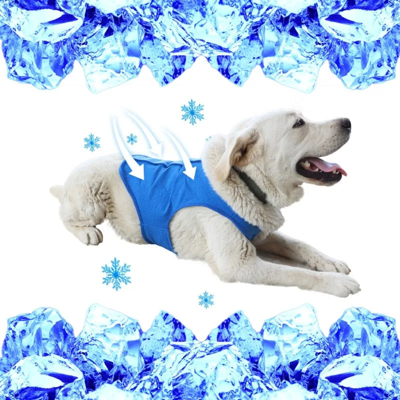 Summer Pet Dog Cooling Vest  Heat Resistant Cool Dogs Clothes Breathable Sun-proof Clothing for Small Large Dogs Outdoor Walking