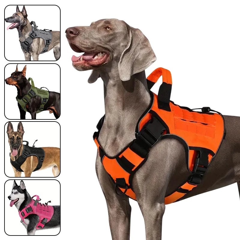 Outdoor Vest for Dogs Splash Protection Pet Adjustable Chest Harness with Handle for Medium and Large Dog Shepherds Labrador