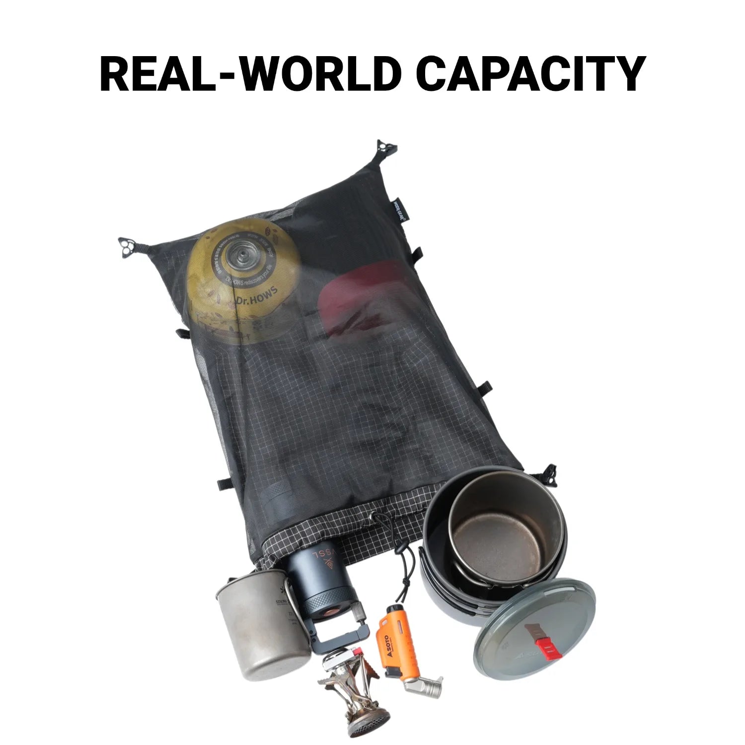 [HODRGEAR] Moudlar Kangaroo Pouch Backpack Expansion 6L Ultralight 58g Gridstop for Hiking Trekking UL Gear Beaver Tail